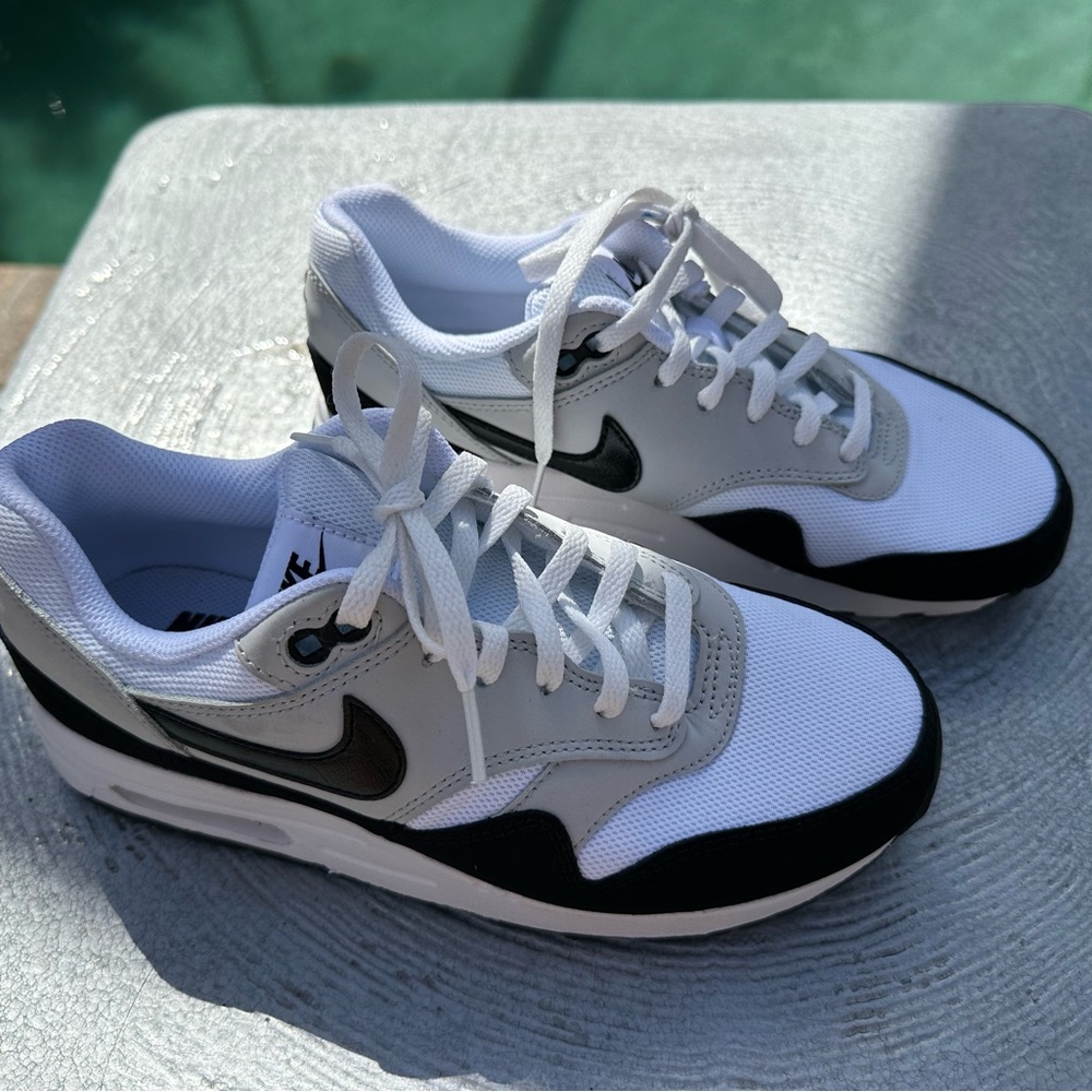 Nike Boys Air Max 1 Black and White Sneakers